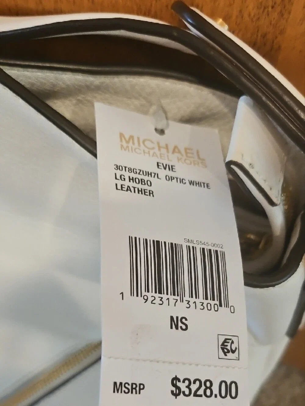 Michael Kors White Leather Tote with Gold Accents